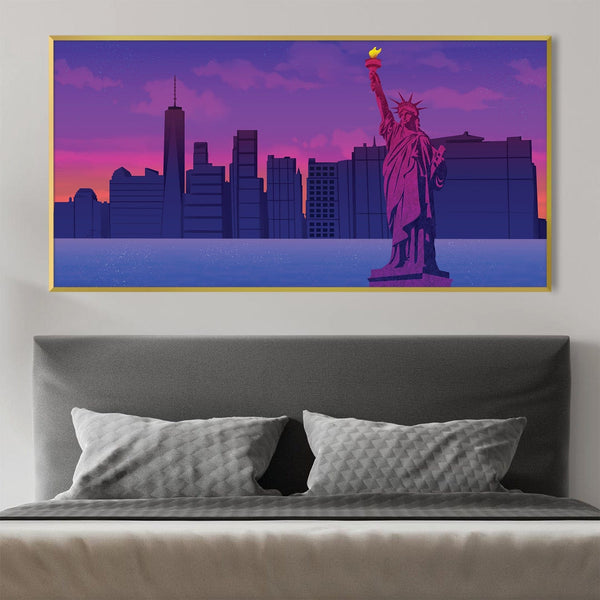 Twilight Liberty Canvas Art Clock Canvas