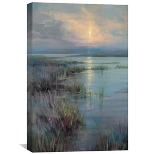 Twilight Over the Marsh Canvas Art Clock Canvas