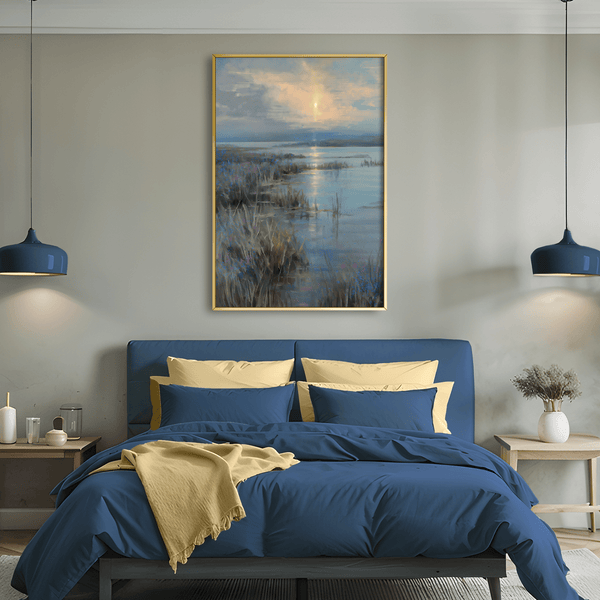 Twilight Over the Marsh Canvas Art Clock Canvas