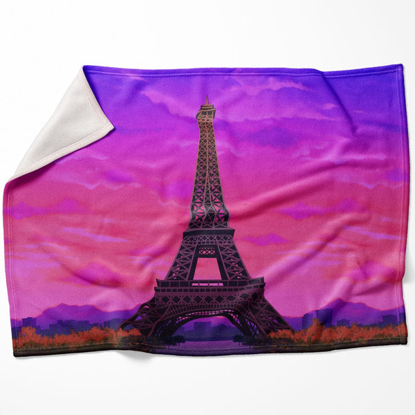 Twilight Paris Blanket Blanket 75 x 100cm Clock Canvas
