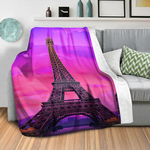 Twilight Paris Blanket Blanket Clock Canvas