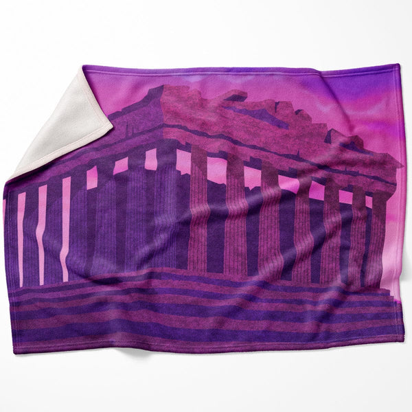 Twilight Parthenon Blanket Blanket 75 x 100cm Clock Canvas