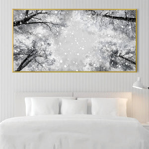 Twilight Snowfall Canvas Art Clock Canvas