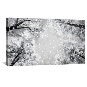 Twilight Snowfall Canvas Art Clock Canvas