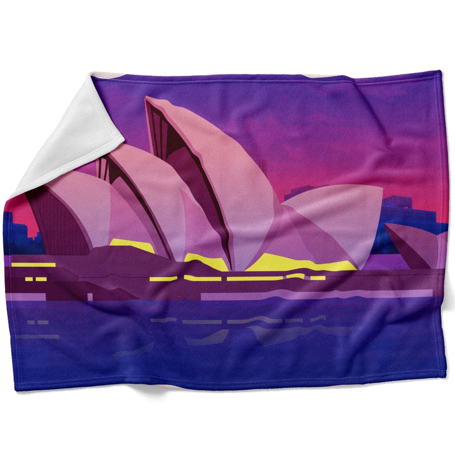 Twilight Sydney Blanket Blanket Clock Canvas