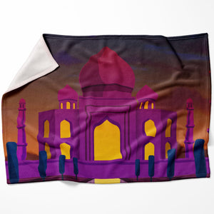 Twilight Taj Mahal Blanket Blanket 75 x 100cm Clock Canvas