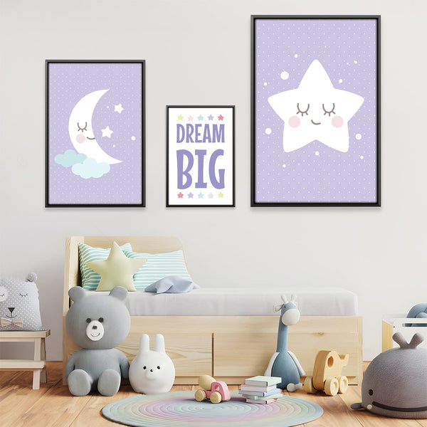 Twinkle Dreams Canvas Art Set of 3 / 12 x 18in / Canvas Clock Canvas