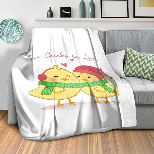 Two Chicks in Love Blanket Blanket Clock Canvas