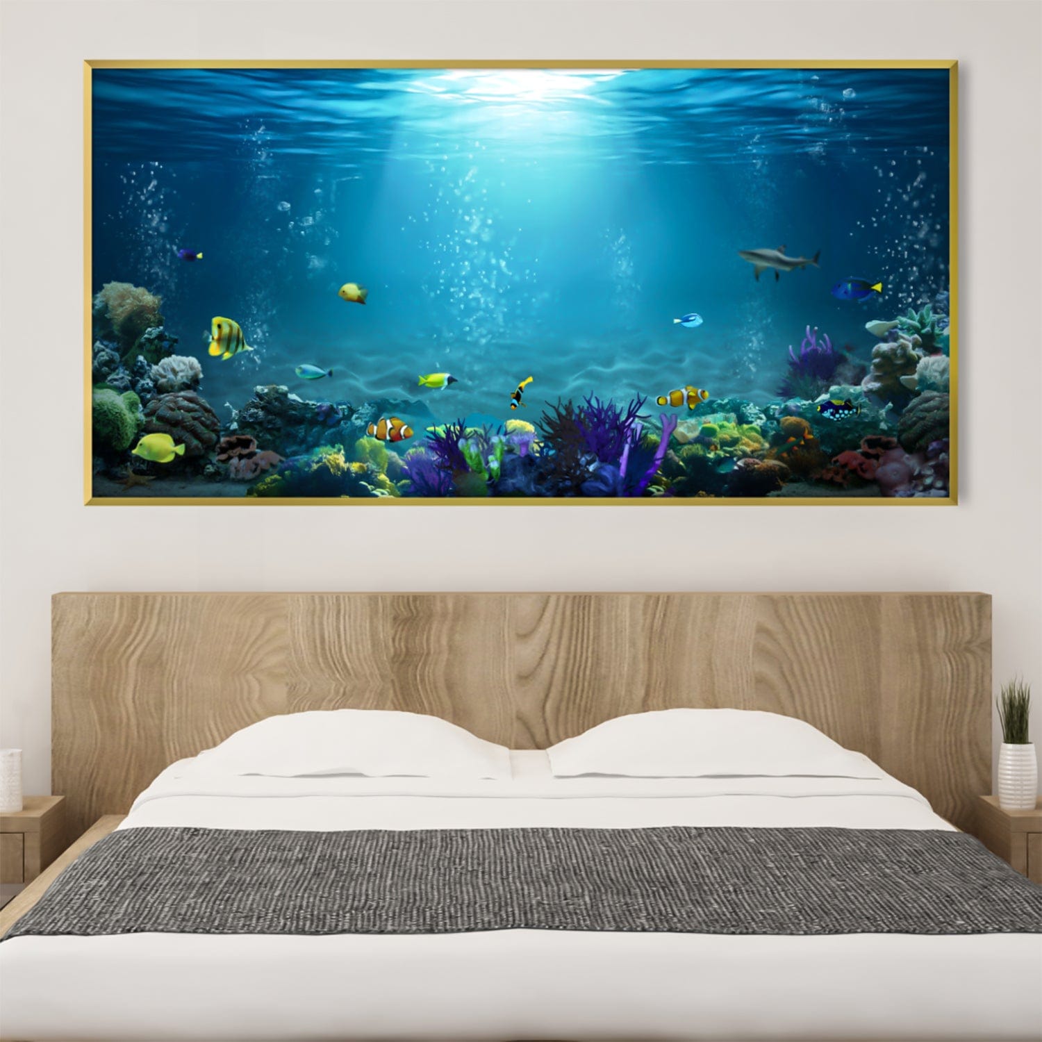 Underwater Beauty Canvas Art Clock Canvas