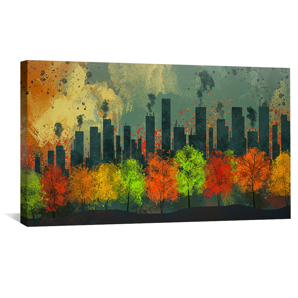 Urban Autumn Canvas Art Clock Canvas