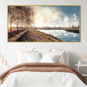 Urban Dawn Canvas Art Clock Canvas