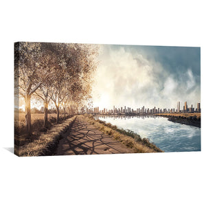 Urban Dawn Canvas Art Clock Canvas