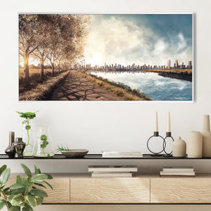 Urban Dawn Canvas Art Clock Canvas