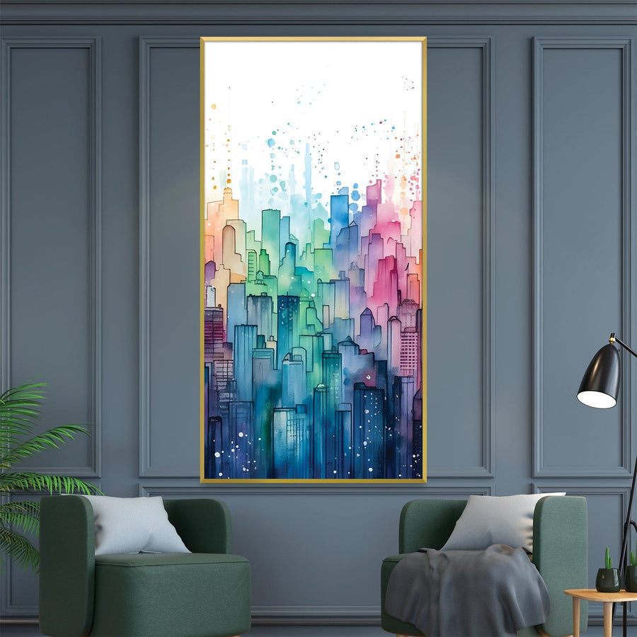 Urban Rainbow Canvas Art Clock Canvas