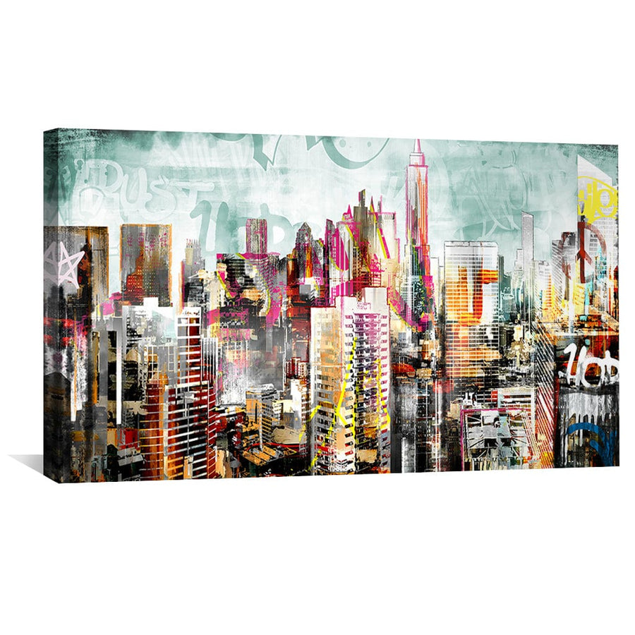 Urban Skylines Canvas Art Clock Canvas
