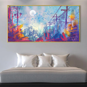 Urban Streetscape Canvas Art Clock Canvas