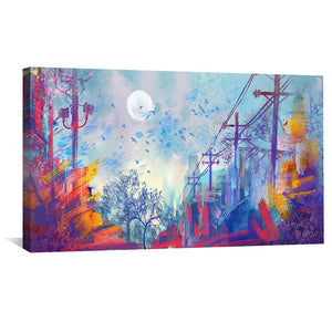 Urban Streetscape Canvas Art Clock Canvas