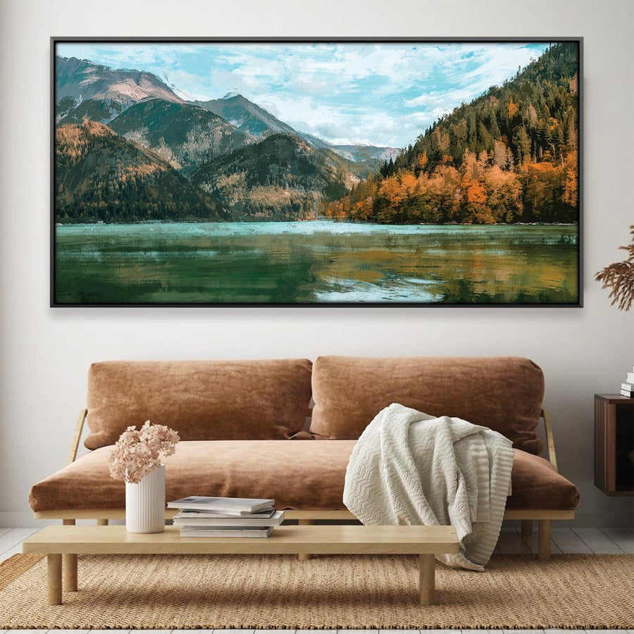 Valley to the Lake Canvas Art 20 x 10in / Canvas Clock Canvas