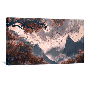 Veil of Autumn Canvas Art Clock Canvas