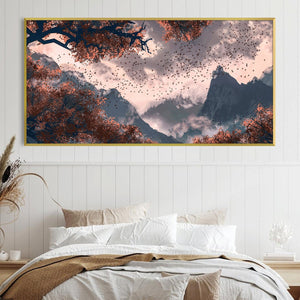 Veil of Autumn Canvas Art Clock Canvas