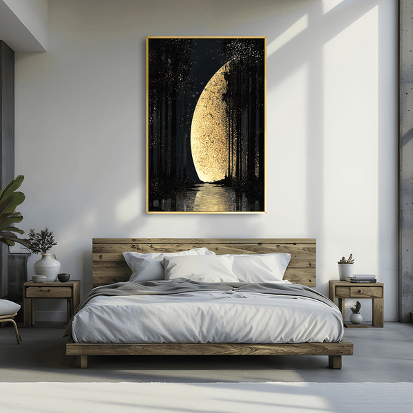 Veil of the Night Moon Canvas Art Clock Canvas