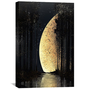 Veil of the Night Moon Canvas Art Clock Canvas