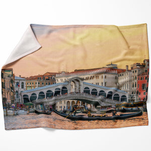 Venice Bridge Blanket Blanket 75 x 100cm Clock Canvas