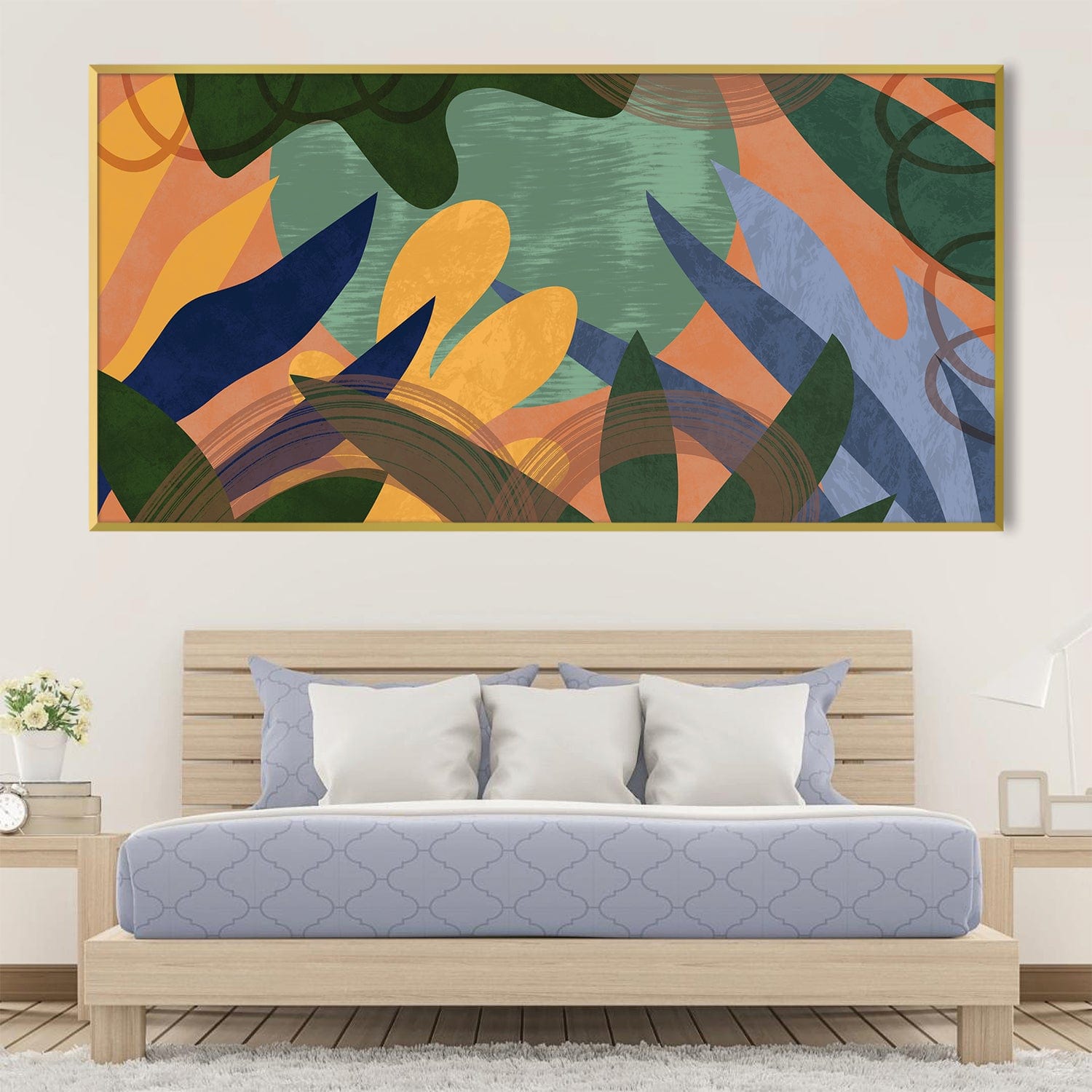 Verdant Blaze Canvas Art Clock Canvas
