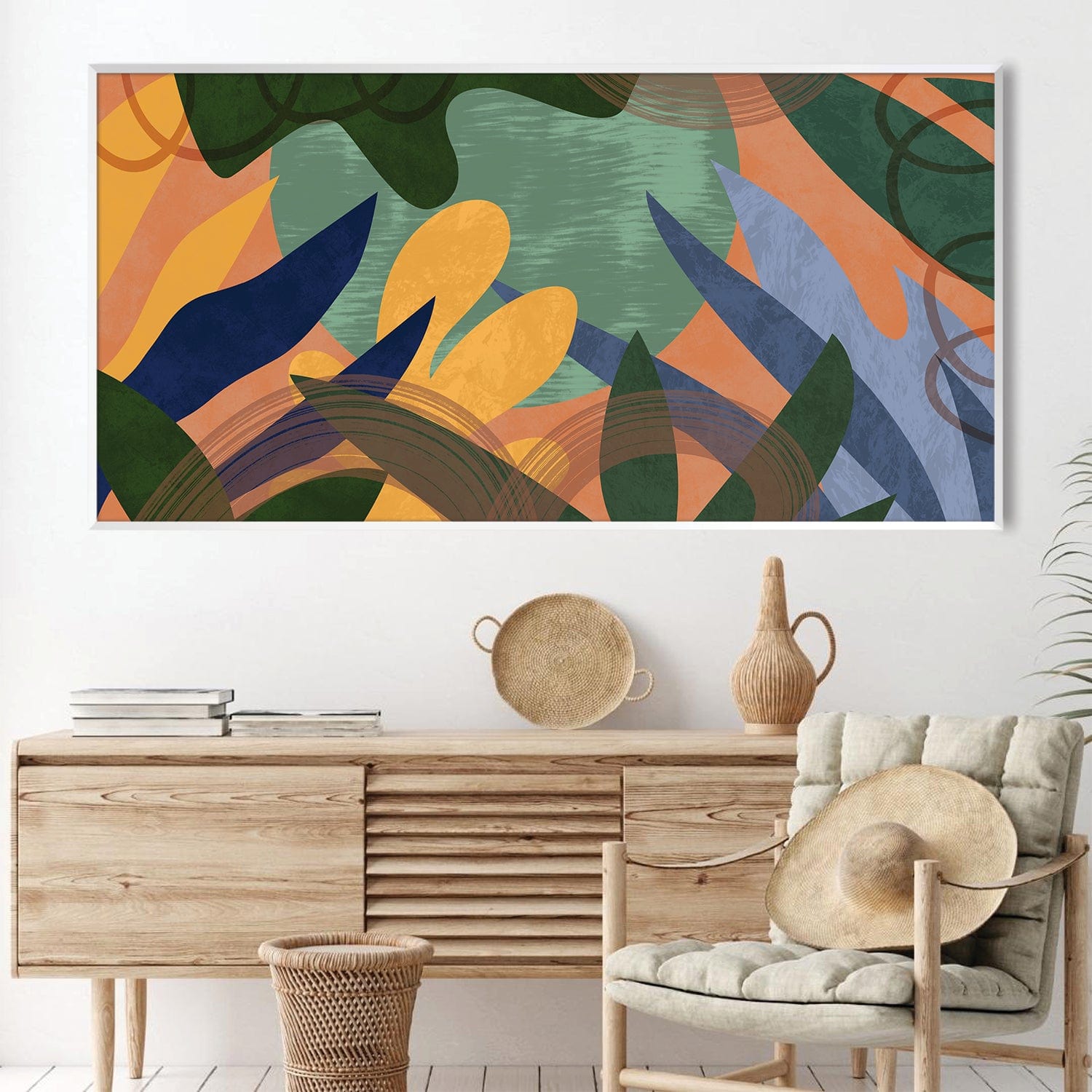 Verdant Blaze Canvas Art Clock Canvas