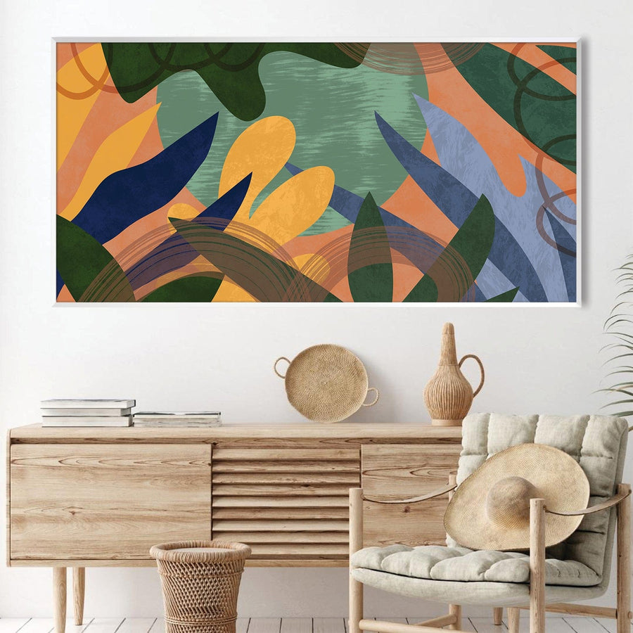Verdant Blaze Canvas Art Clock Canvas