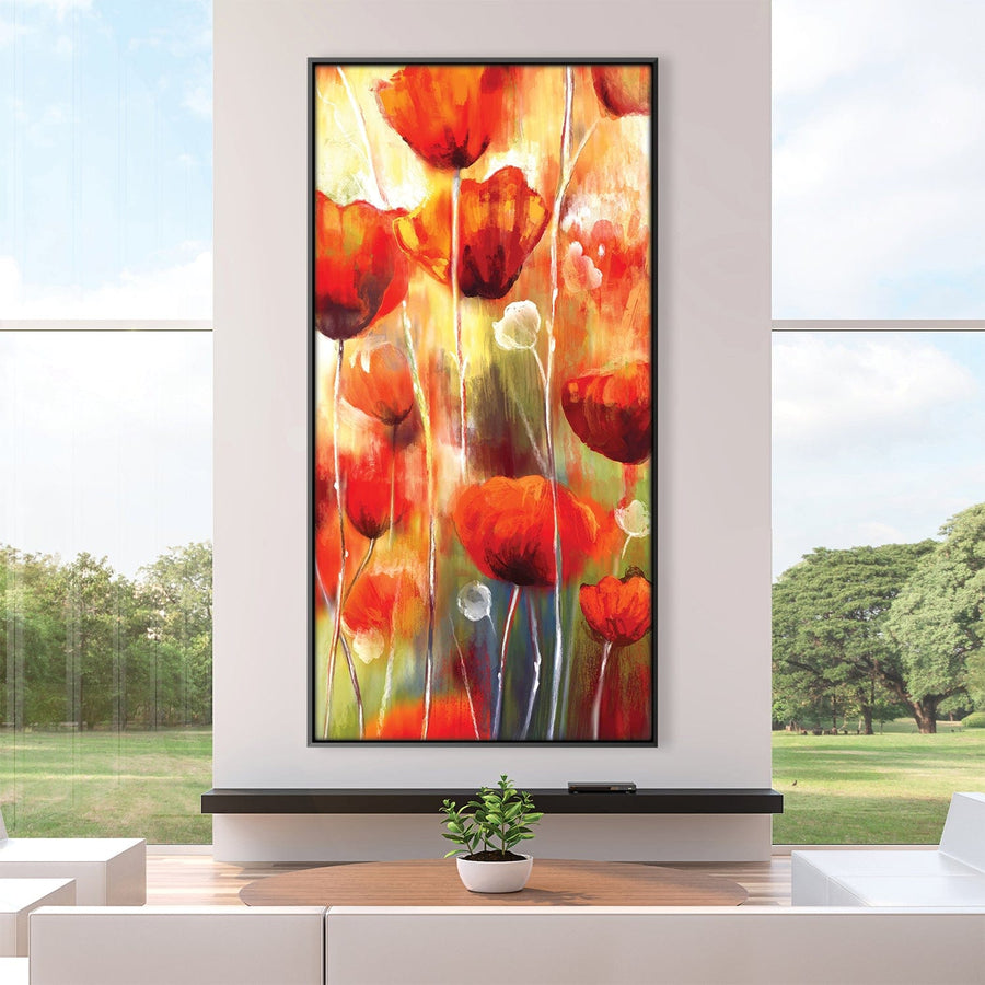 Vermillion Whispers Canvas Art Clock Canvas