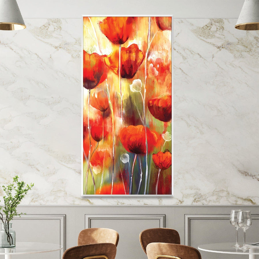 Vermillion Whispers Canvas Art Clock Canvas