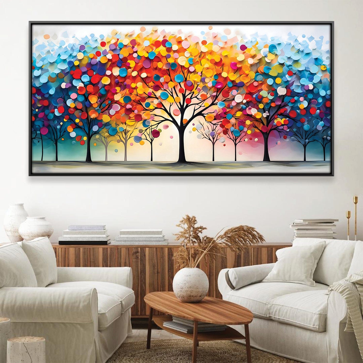 Tree high quality Abstraction Canvas Print Rainbow colors wall art gift poster room wall decor Wall Art