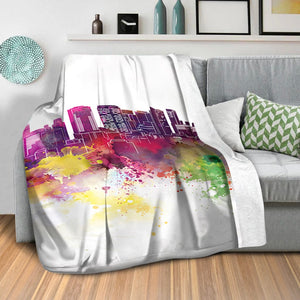 Vibrant City Blanket Blanket Clock Canvas