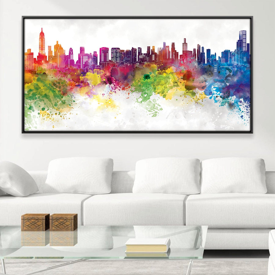 Vibrant City Canvas Art Clock Canvas