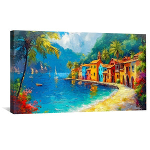 Vibrant Shores Canvas Art Clock Canvas