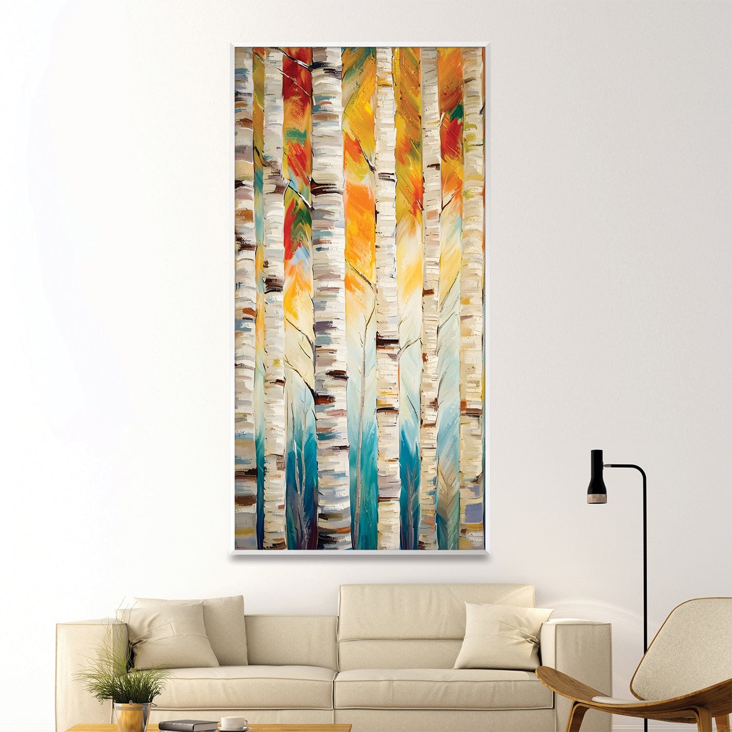 Vibrant Timber Stripes Canvas Art Clock Canvas