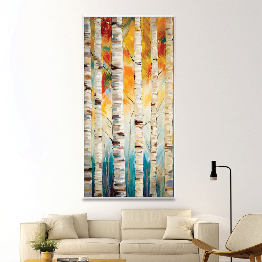 Vibrant Timber Stripes Canvas Art Clock Canvas