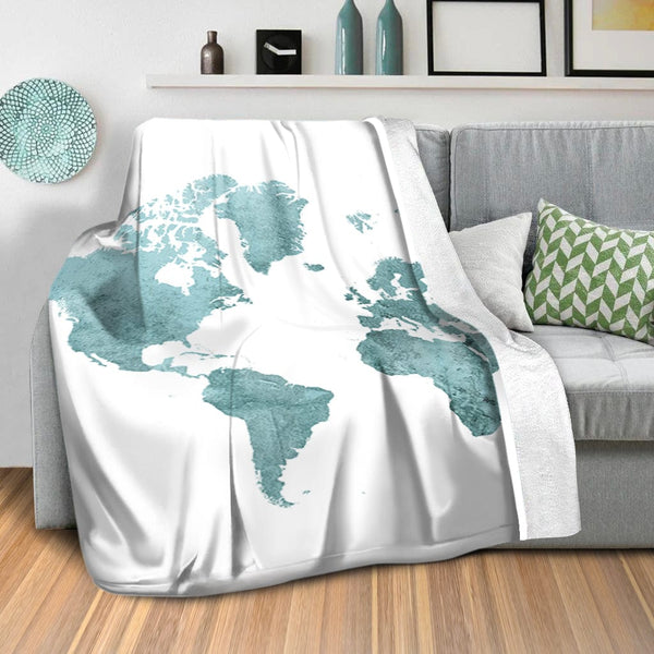 Vibrant World Map A Blanket Blanket Clock Canvas