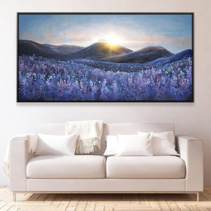 Violet Horizon Canvas Art 20 x 10in / Canvas Clock Canvas