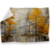 Watercolor Autumn Blanket Blanket 30 x 40in Clock Canvas