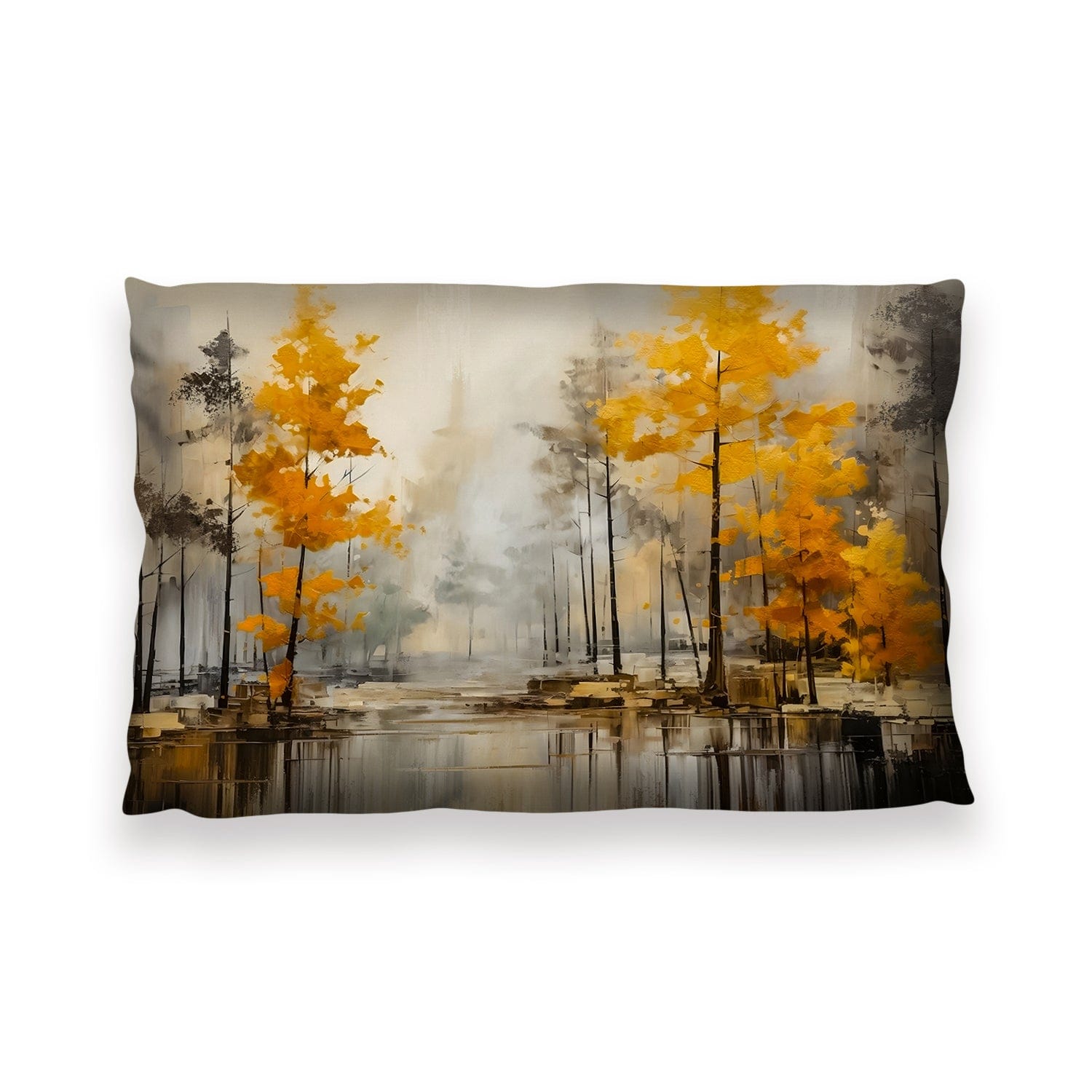 Watercolor Autumn Cushion Cushion 13 x 19in Clock Canvas