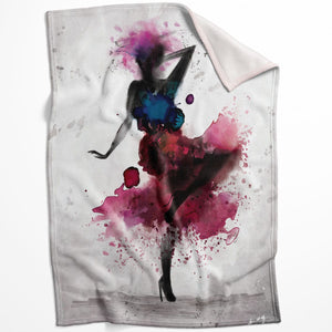 Watercolor Ballerina B Blanket Blanket 75 x 100cm Clock Canvas