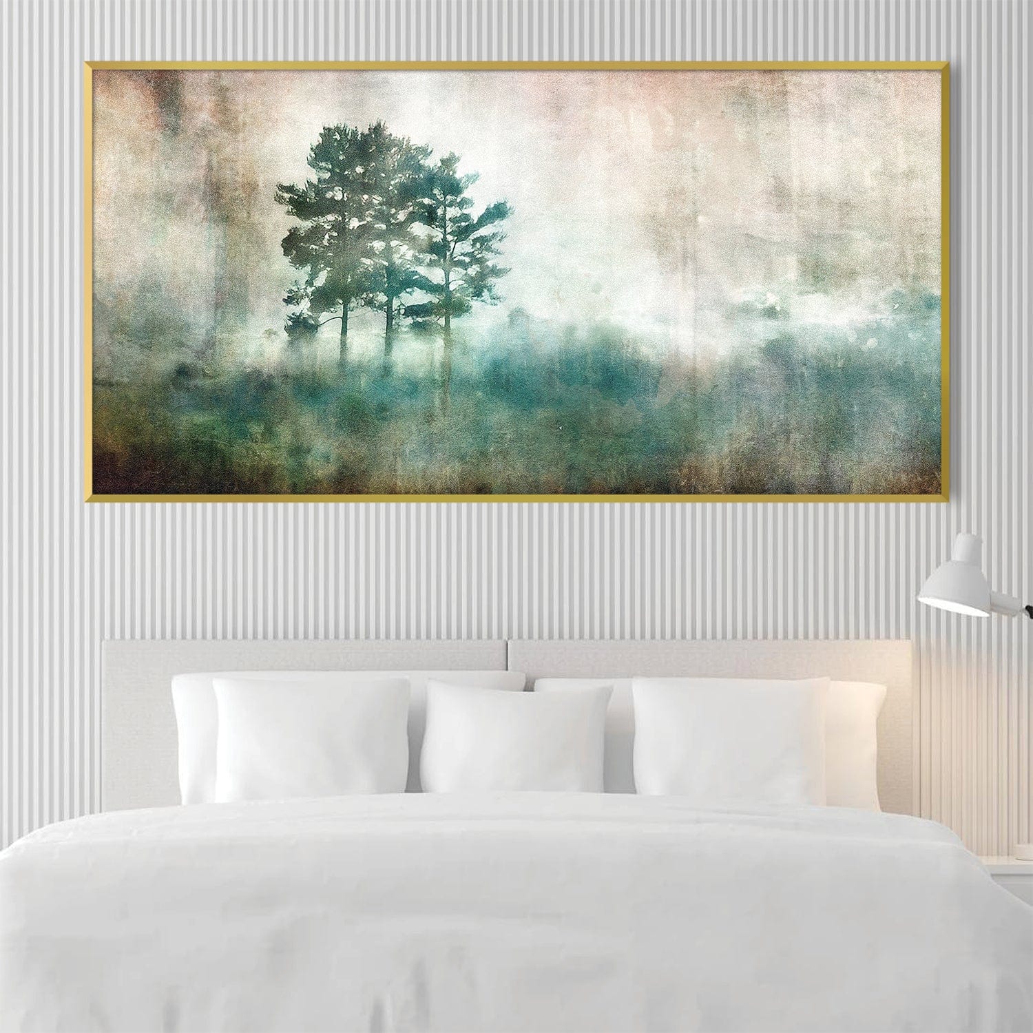 Watercolor Birch Canvas Art Clock Canvas