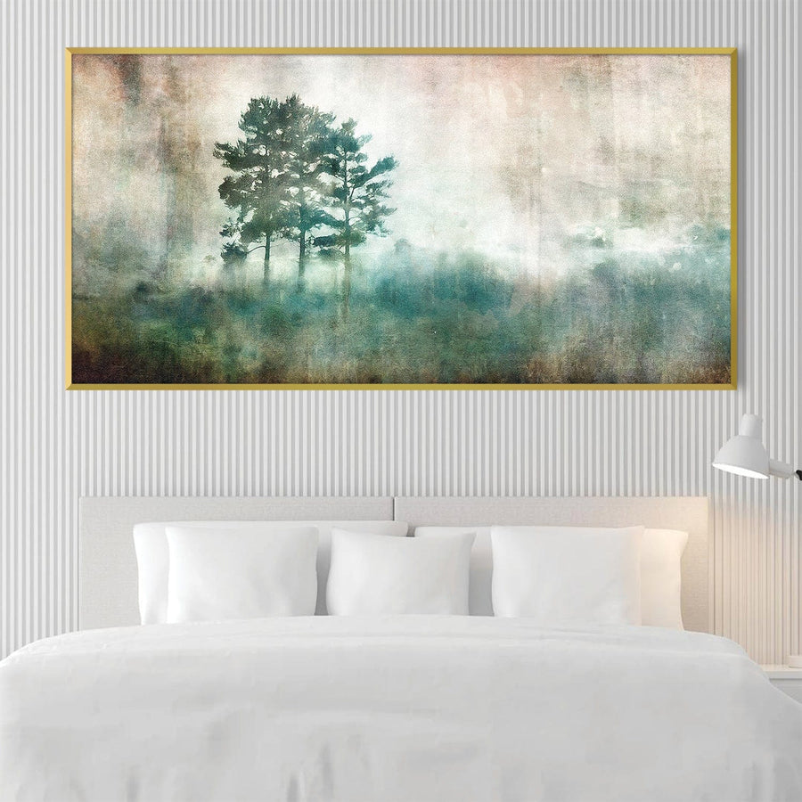 Watercolor Birch Canvas Art Clock Canvas