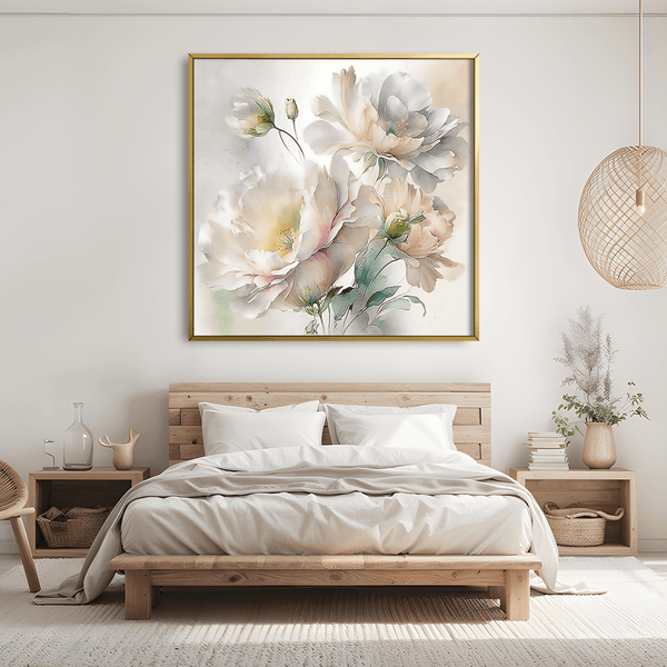 Watercolor Florals Canvas Art Clock Canvas