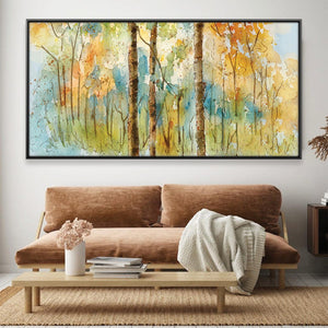 Watercolor Forest Canvas Art 50 x 25cm / Framed Prints Clock Canvas