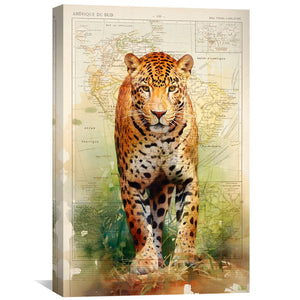 Watercolor Jaguar Canvas Art Clock Canvas