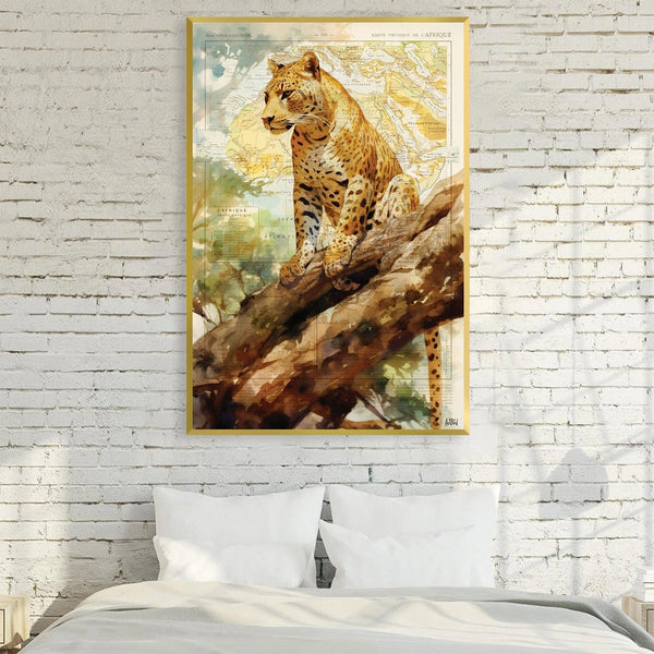 Watercolor Leopard Canvas Art Clock Canvas