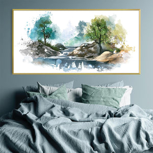 Watercolor Nature Canvas Art Clock Canvas